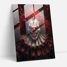 Popcas Korku Cam Tablo - Sirk Çadırında Ürkütücü Palyaço - Korku Ters Çıtırdama Ev Dekorasyonu Ürkütücü Palyaço