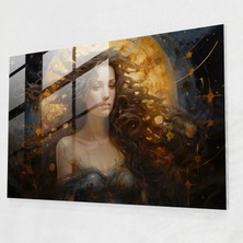 Popcas Kozmik Burçlar Cam Tablo Sanatı - Burçlar Modern Sanat Zengin Dokular Göksel Yağlı Boya