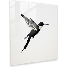 Popcas Minimalist Kuşbakışı Cam Tablo - Kuşbakışı Modern Sanat Siluet Cam Duvar Sanatı