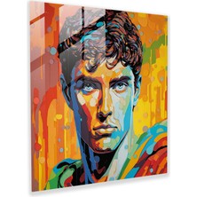 Popcas Hermes Cam Tablo - Pop Art Portre - Hermes Çizgi Roman Tarzı Cam Sanat Enerji