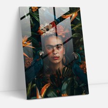 Popcas Frida Kahlo Tarzı Cam Duvar Sanatı - Frida Kahlo Eserleri Modern Sanat Cam Sanatı Duvar Dekorasyonu