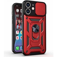 Piyasa Sepeti Kızaklı Tank Kılıf Apple iPhone 12 Kırmızı