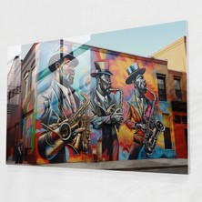 Popcas Harlem Cam Tablo - Graffiti Sokak Sanatı Cam Duvar Sanatı - Harlem Modern Sanat Enerji Cam Duvar Sanatı