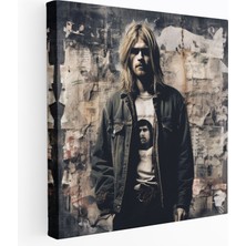 Popcas Kurt Cobain Grunge Esintili Cam Tablo - Kurt Cobain Cam Sanatı Grunge Esintili