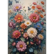 Bedeko Renkli Çiçekler Ahşap Tablo