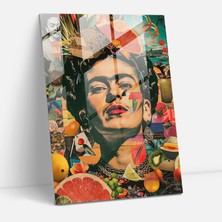 Popcas Frida Kahlo Tarzı Cam Tablo - Frida Kahlo Eserleri Modern Sanat