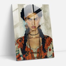 Popcas Frida Kahlo Tarzı Cam Duvar Sanatı - Frida Kahlo Eserleri Cam Sanatı Ev Dekorasyonu