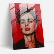 Popcas Frida Kahlo Tarzı Cam Ev Dekorasyonu - Frida Kahlo Eserleri Ev Dekorasyonu Cam Tablo Frida Kahlo Tarzı
