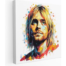 Popcas Kurt Cobain Cam Tablo - Stilize Pop Sanat - Kurt Cobain Cam Duvar Sanatı Pop Sanat Tablosu