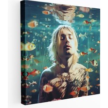 Popcas Kurt Cobain Gerçeküstü Cam Tablo Sanatı - Müzik Tutkunları Için