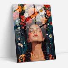 Popcas Frida Kahlo Stilinde Cam Tablo Sanatı - Frida Kahlo Eserleri Büyülü Gerçeklik Cam Tablo Sanatı