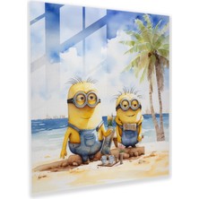 Popcas Su Boyası Minyon Cam Tablo - Modern Sanat Ev Dekorasyonu