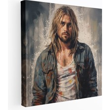 Popcas Kurt Cobain Grunge Tarzı Cam Tablo - Ev Dekorasyonu Müzik Sever Kurt Cobain Cam Tablo