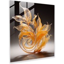 Popcas Birbirine Geçmiş Yapraklar Cam Sanatı - Yapraklar Cam Sanatı Ev Dekorasyonu Cam Heykel