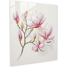 Popcas Su Rengi Taç Yapraklar Ev Dekorasyonu - Magnolia Taç Yapraklar Cam Tablo Magnolia