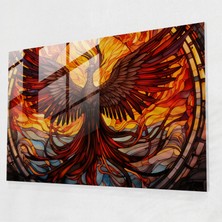 Popcas Mitoloji Cam Tablo - Anka'nın Yeniden Doğuşu - Mitoloji Cam Sanatı Yeniden Doğuş Anka