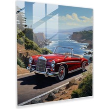 Popcas Mercedes Sahil Cam Tablo - Mercedes Sahil Yolu Modern Sanat Zarafet