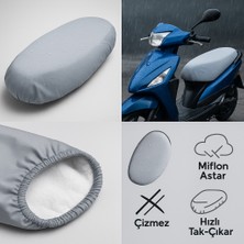 Piaggio Mp3 300 Su Geçirmez Branda Motosiklet Sele Kılıfı – Lastikli, Uv Korumalı (Gri)