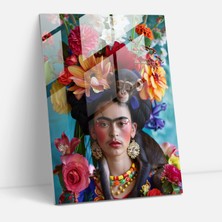 Popcas Frida Kahlo Tarzı Cam Tablo Baskı - Frida Kahlo Eserleri Cam Tablo Ev Dekorasyonu