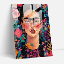 Popcas Frida Kahlo Tarzı Cam Tablo - Frida Kahlo Eserleri Modern Sanat Cam Sanatı
