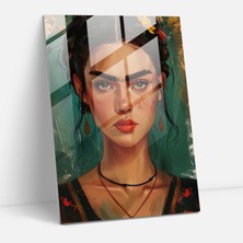 Popcas Frida Kahlo Tarzı Cam Tablo - Frida Kahlo Eserleri Duvar Dekorasyonu Cam Tablo Ev Dekorasyonu