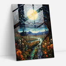 Popcas Los Muertos Ev Dekorasyonu - Los Muertos Ay Işığında Gökyüzü Sihirli Cam Sanatı