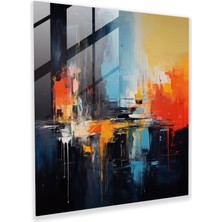 Popcas Nighthawks Ifade Dolu Cam Tablo - Nighthawks Cam Duvar Sanatı Modern Sanat Cesur Fırça Darbeleri