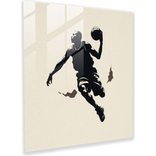 Popcas Michael Jordan Imzalı Cam Tablo - Micheal Jordan Zamansız Duvar Dekorasyonu Minimalist Tasarım