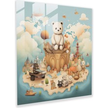 Popcas Macera Temalı Bebek Odası Cam Tablo - Bebek Odası Cam Tablo Ev Dekorasyonu Macera Teması
