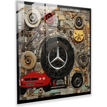 Popcas Mercedes Cam Tablo - Modern Sanat Araba Parçaları Karma Medya
