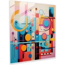 Popcas Nursery Rhymes Ilhamlı Cam Tablo - Çocuk Odası Geometrik Şekiller Ev Dekorasyonu