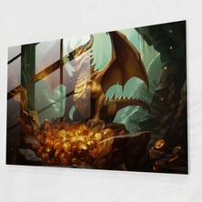 Popcas Mitoloji Cam Sanatı: Ejderha'nın Hazinesi - Mitoloji Duvar Dekorasyonu Hazine Cam Sanatı