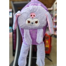 Kuromi Figürlü Pelüş Kulaklı Sırt Çantası AD98147