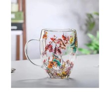 Organik Çiçekli Borosilikat Bardak 350 Ml. ROYALEKS-BRD-150 Bh
