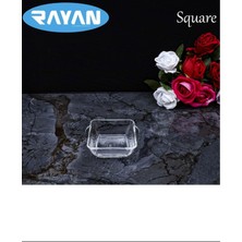 Square Tekli Kare Cam Kahvaltılık Kase ROYALEKS-81485