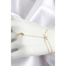 Pirinç Zirkon Taşlı Deniz Atı ve Yıldız Model Gold Renk Şahmeran