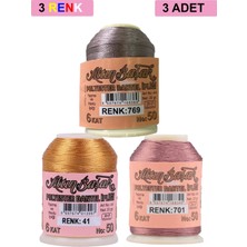 3 Adet Altınbaşak Oya ve Dantel Ipi 20 gr - Royaleks - No: 041 - 701 - 769