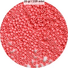 Pembe Renk 4 mm Yaklaşık 220 Adet/20 Gram Cam Boncuk Oya Yazma Bileklik ve Kolye