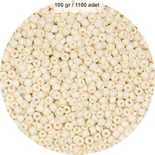 Beyaz Renk 4 mm Yaklaşık 1100 Adet / 100 Gram Cam Boncuk Oya Yazma Bileklik ve Kolye