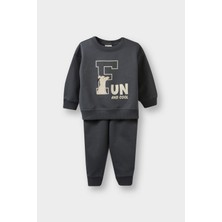 DeFacto Erkek Bebek 2'li Takım Baskılı Sweatshirt Eşofman Altı E8994A525AU