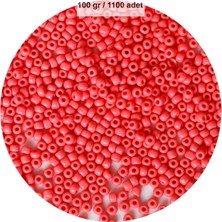 Karpuz Pembesi Renk 4 mm Yaklaşık 1100 Adet / 100 Gram Cam Boncuk Oya Yazma Bileklik ve Kolye