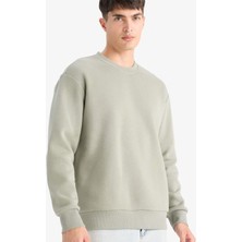 DeFacto Relax Fit Bisiklet Yaka Kalın İçi Yumuşak Tüylü Basic Düz Sweatshirt T5139AZ25AU