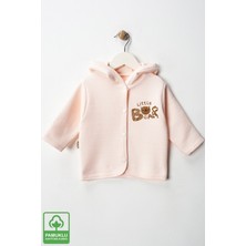 Unisex Bebek Little Bear Baskılı Pamuklu 6-9-12-18 Ay Kapitone Bebek Hırka