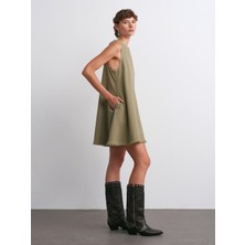 91511 Kolsuz Mini Elbise-Çağla