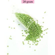 Dökme Cam Kum Boncuk (11/0) 2 mm - 20 Gram -  Açık Yeşil - BNC003