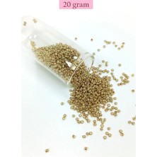 Dökme Cam Kum Boncuk (11/0) 2 mm - 20 Gram -  Altın - BNC024