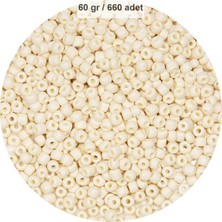 Beyaz Renk 4 mm Yaklaşık 660 Adet / 60 Gram Cam Boncuk Oya Yazma Bileklik ve Kolye