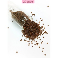 Dökme Cam Kum Boncuk (11/0) 2 mm - 20 Gram -  Çok Koyu Turuncu - BNC029