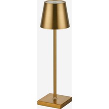 Chiara Alessi Ayaklı Altın Paslanmaz Çelik Şarjlı Masa Lambası 10X10X38 cm