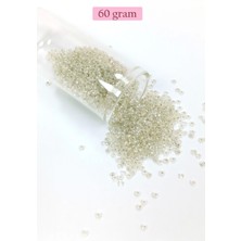 Dökme Cam Kum Boncuk (11/0) 2 mm - 60 Gram -  Şeffaf - BNC069